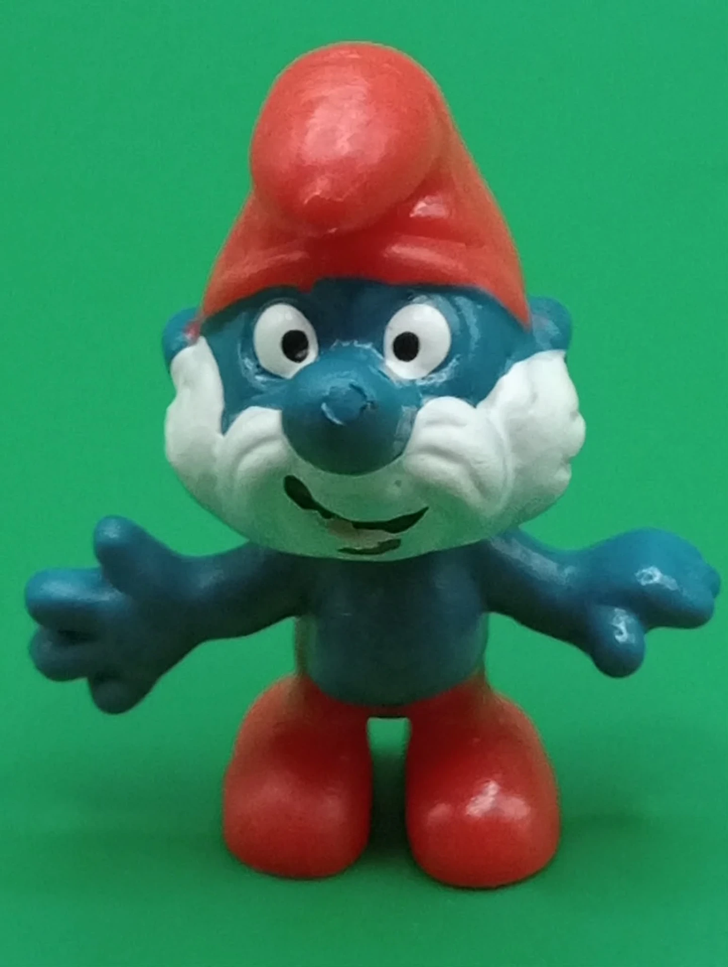 Grand Schtroumpf 2.0001 “Peyo 1989 Schleich Hong Kong W. Berrie Co” : Le patriarche barbu du plastique