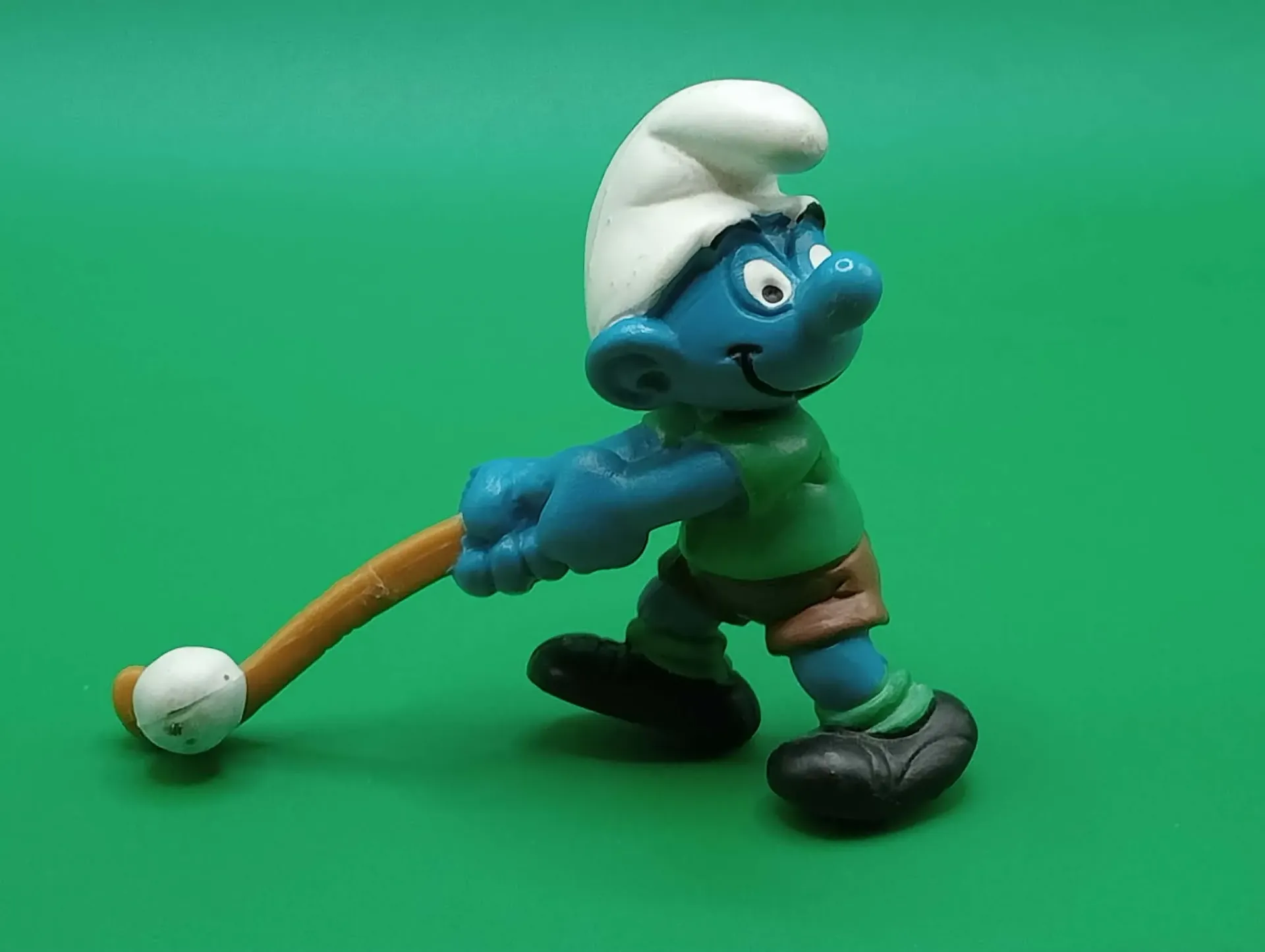 Vintage hockey Smurf – Hockeystick licht houtkleur