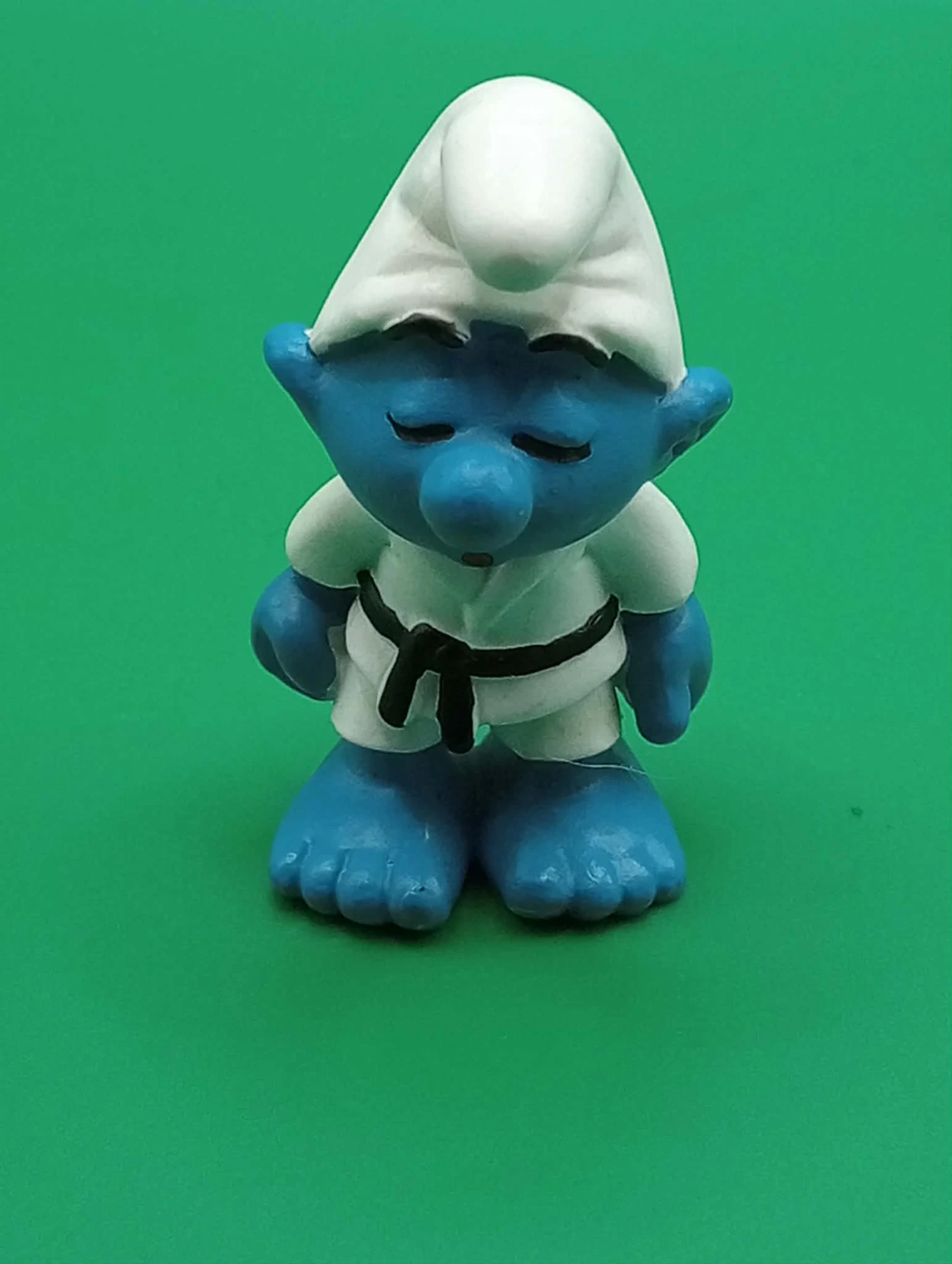 Schtroumpf judoka vintage – Figurine kimono Schleich 1991