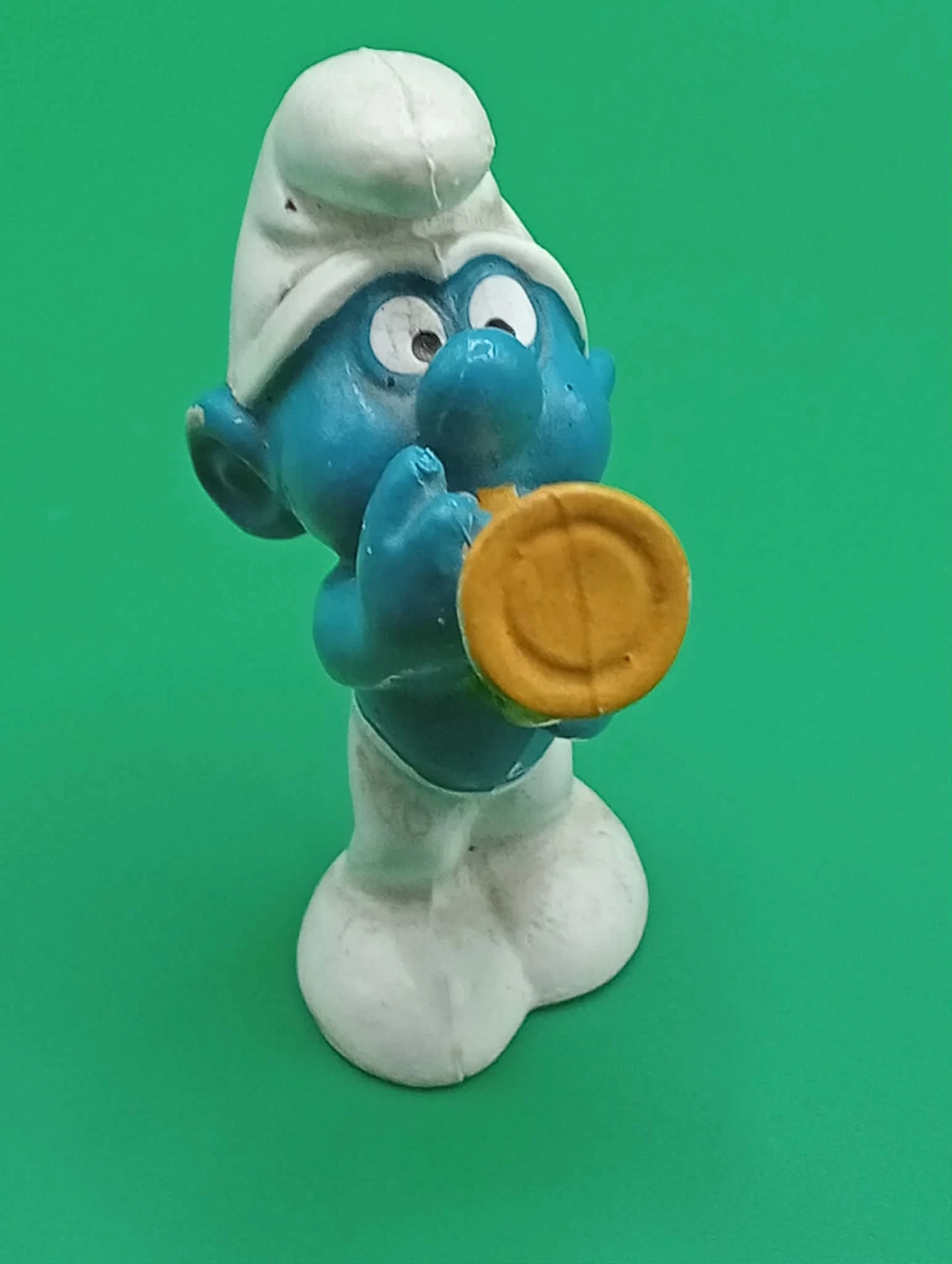 Schtroumpf trompettiste vintage – Figurine trompette bouchée
