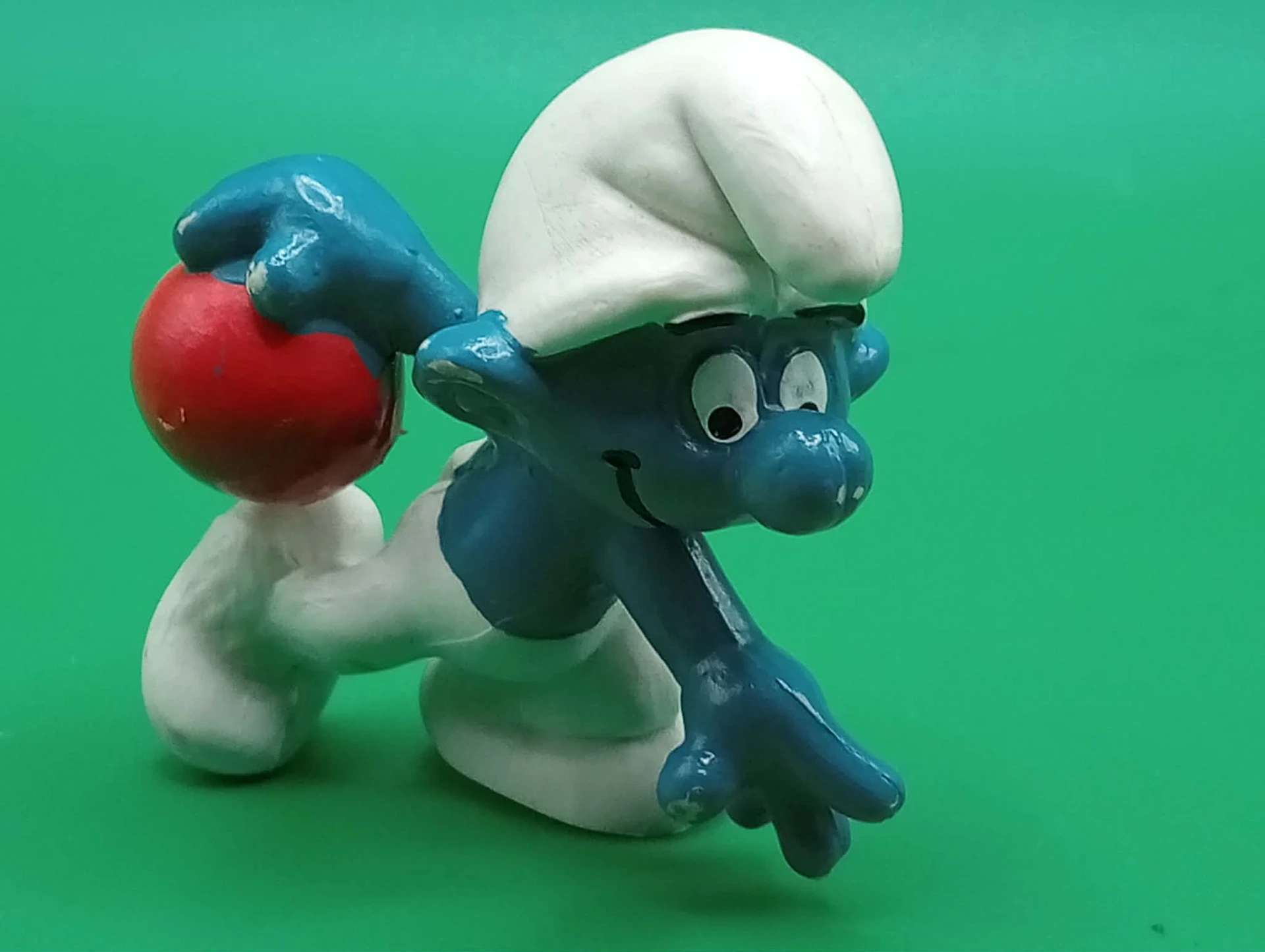 Pitufo bowling – Figura vintage: strike o a cualquier parte