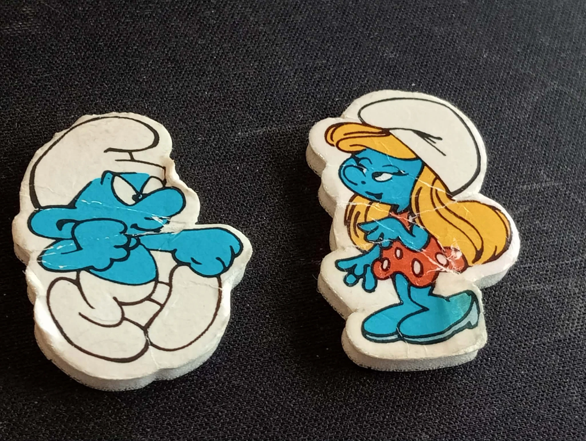 Figurines Schtroumpfs en mousse – 4 cm, vintage léger