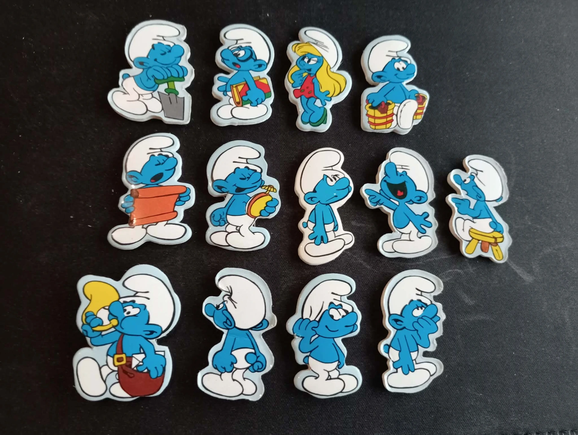 Lote de 13 Smurfs espuma dupla face – Para base plástica