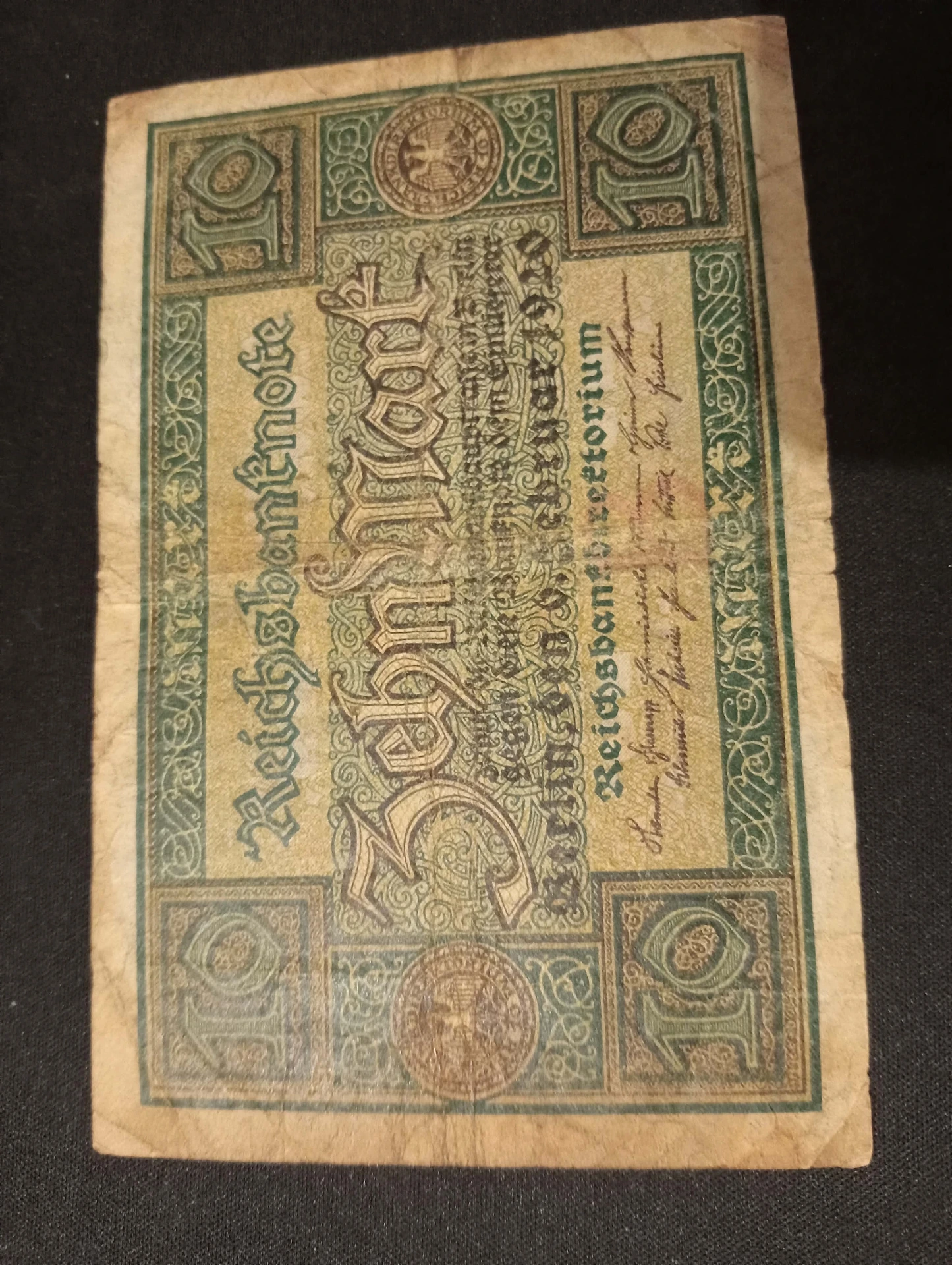 Nota de 10 Marcos Reichsbanknote – Alemanha início século XX