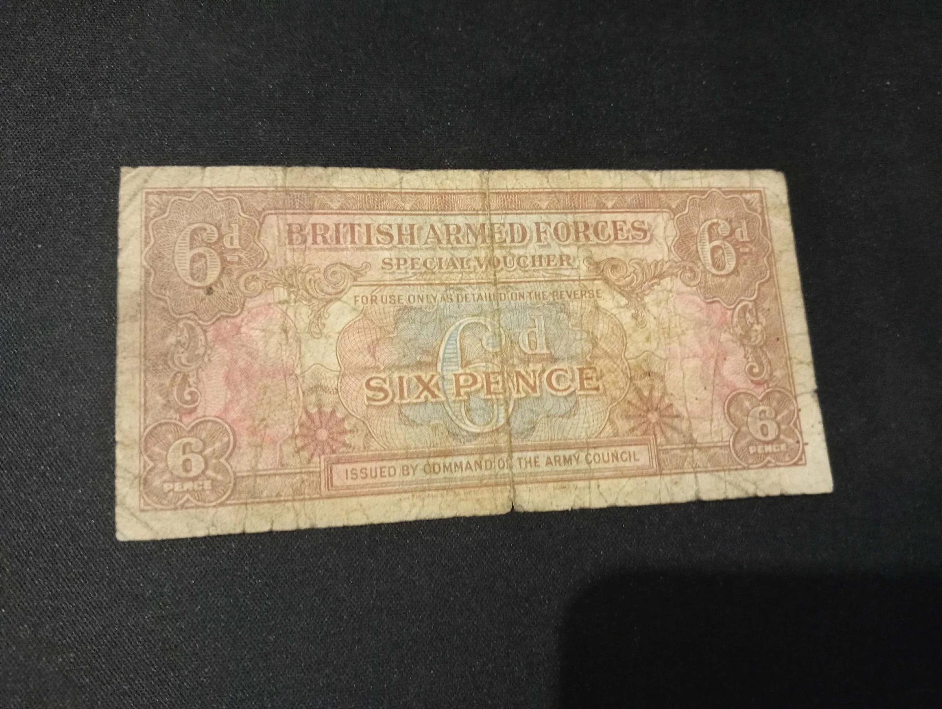 Nota militar britânica 6 pence – Special Voucher