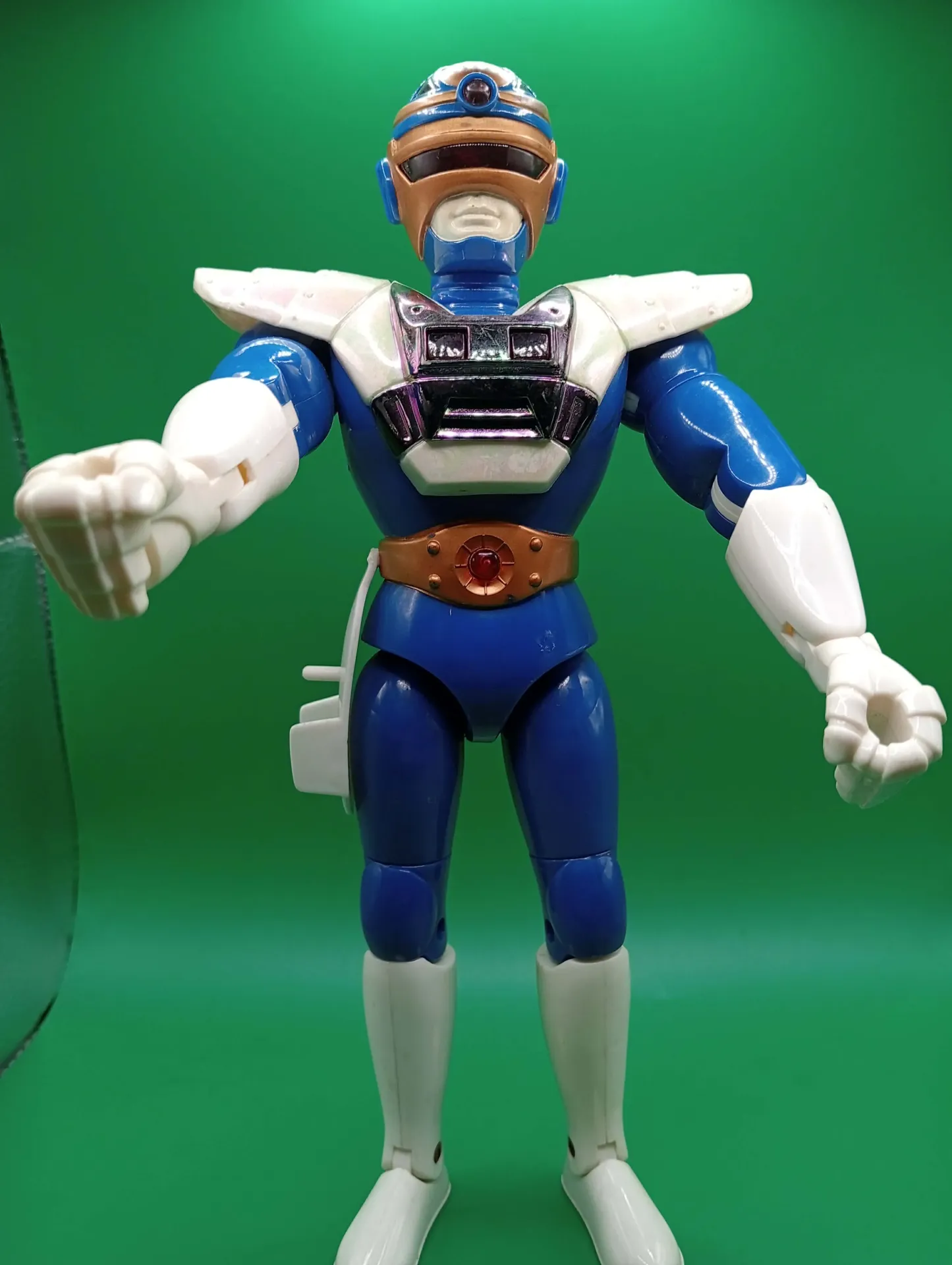 Grande figurine articulée HAP-P-KID bleu 24,5 cm – Années 90
