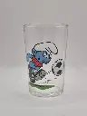 Schlümpfe Glas – Fußball spielender Schlumpf – offizielle SEPP Peyo Publiart Illustration