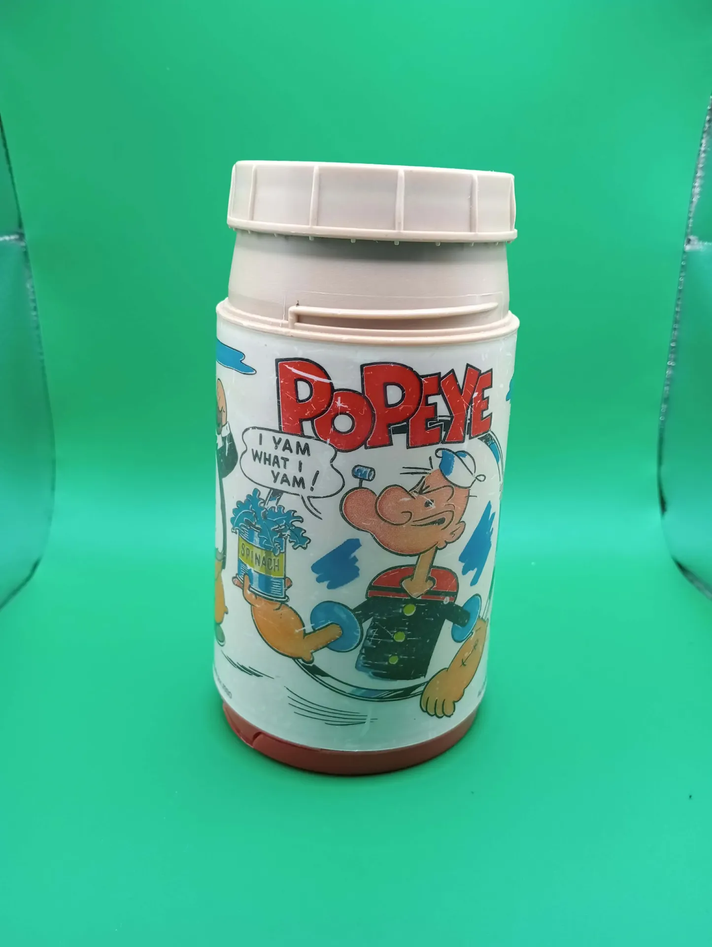 Garrafa Térmica Popeye Vintage – “I Yam What I Yam”… e Bem Amassada