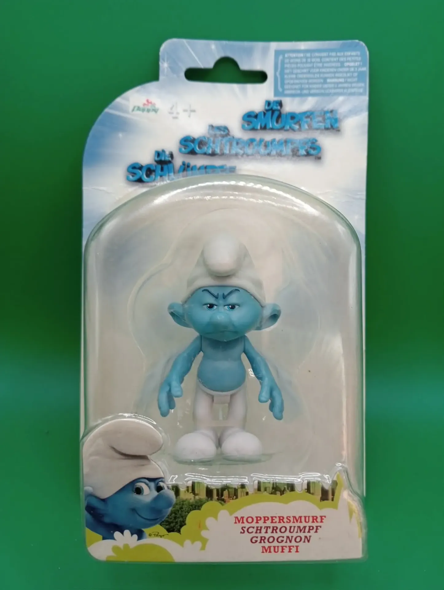 Figurine Schtroumpf Grognon – blister fatigué
