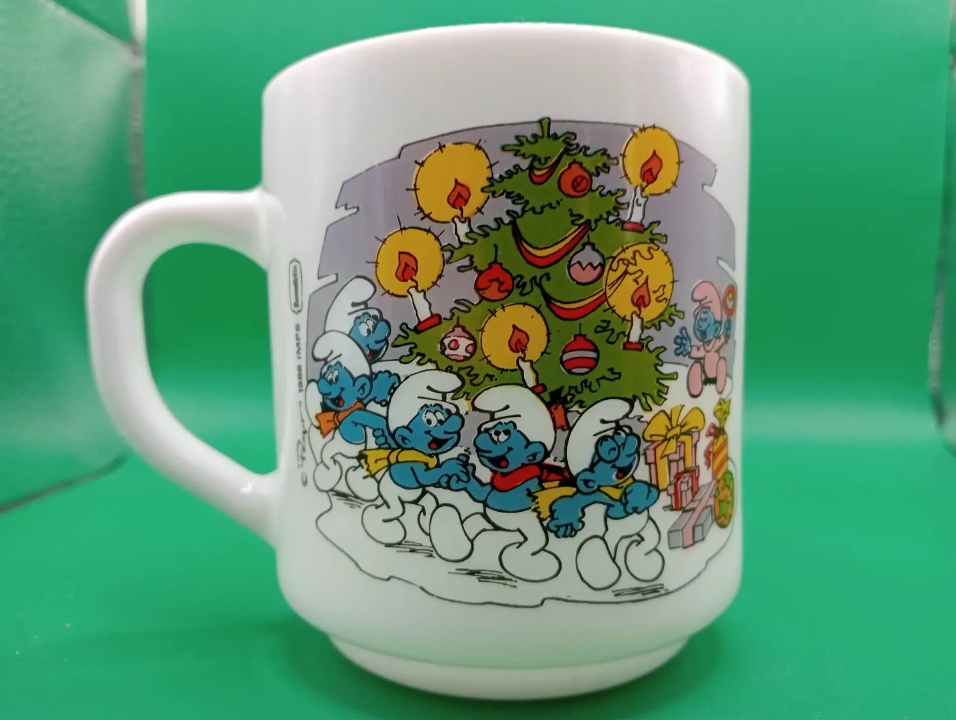 Caneca Smurfs 1986 – Bénédictin – Vintage que viu demais