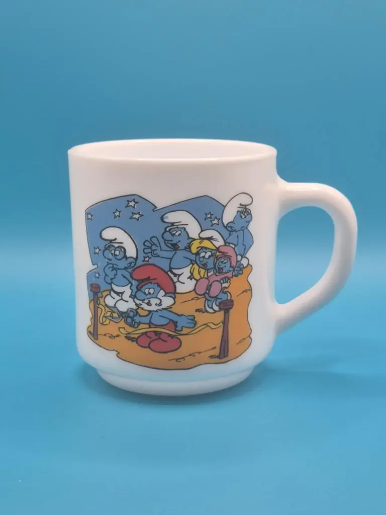 Tasse schtroumpfs Bénédictin 1989 - inauguration de la fête foraine
