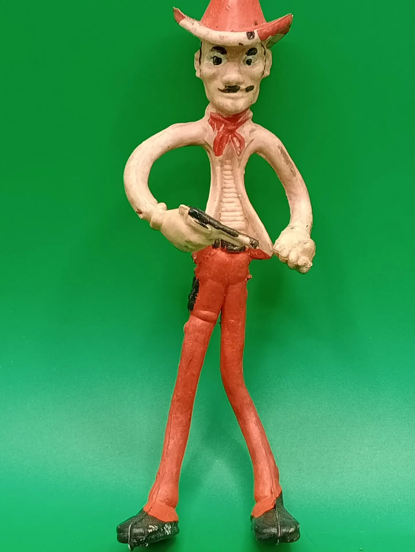 Cowboy flessibile – Hong Kong – Anni 60–70 – Figura vintage 12 cm