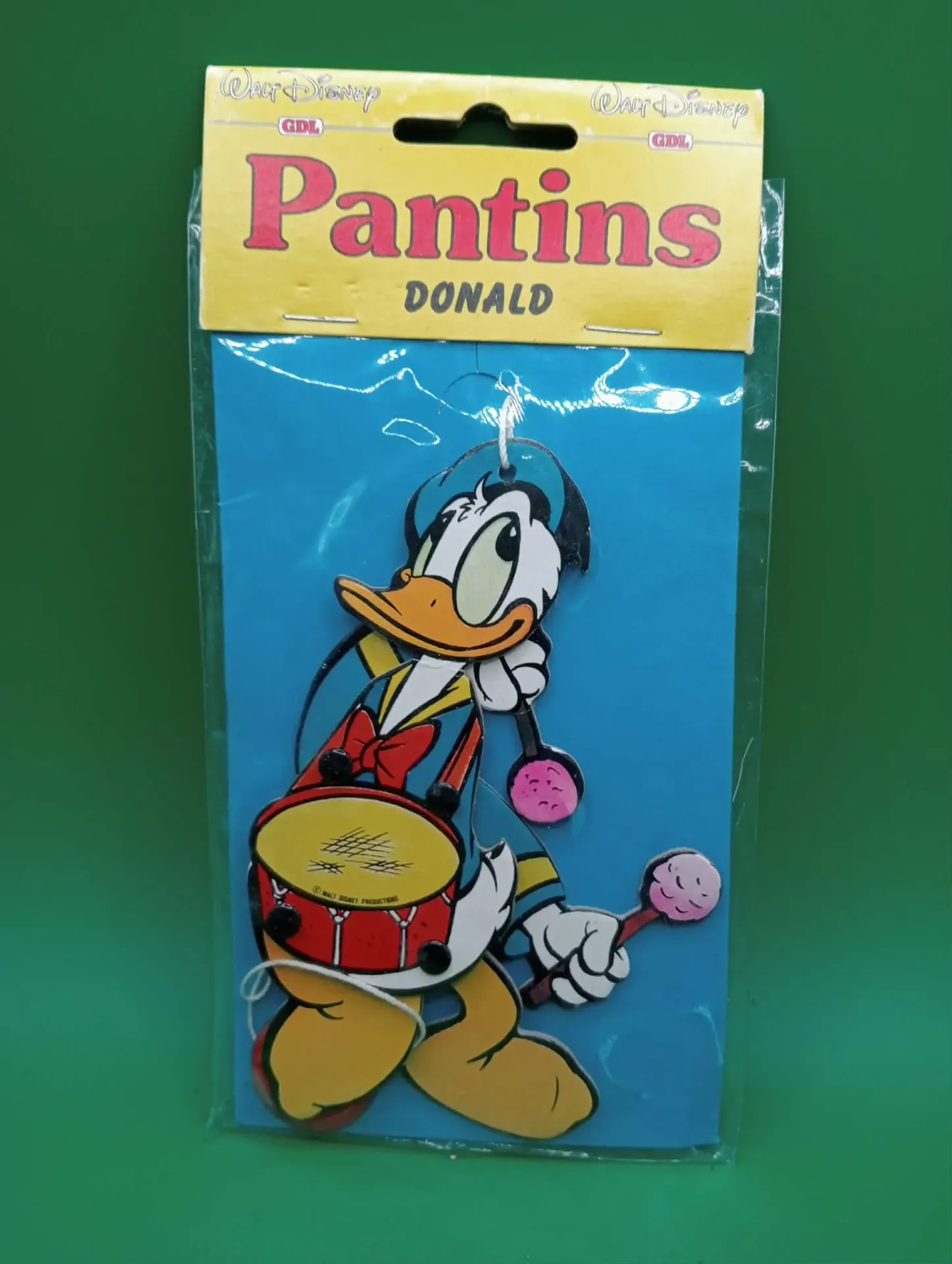 Donald Duck – Títere articulado de cartón – Jeux Delta – Disney Productions – Años 70–80