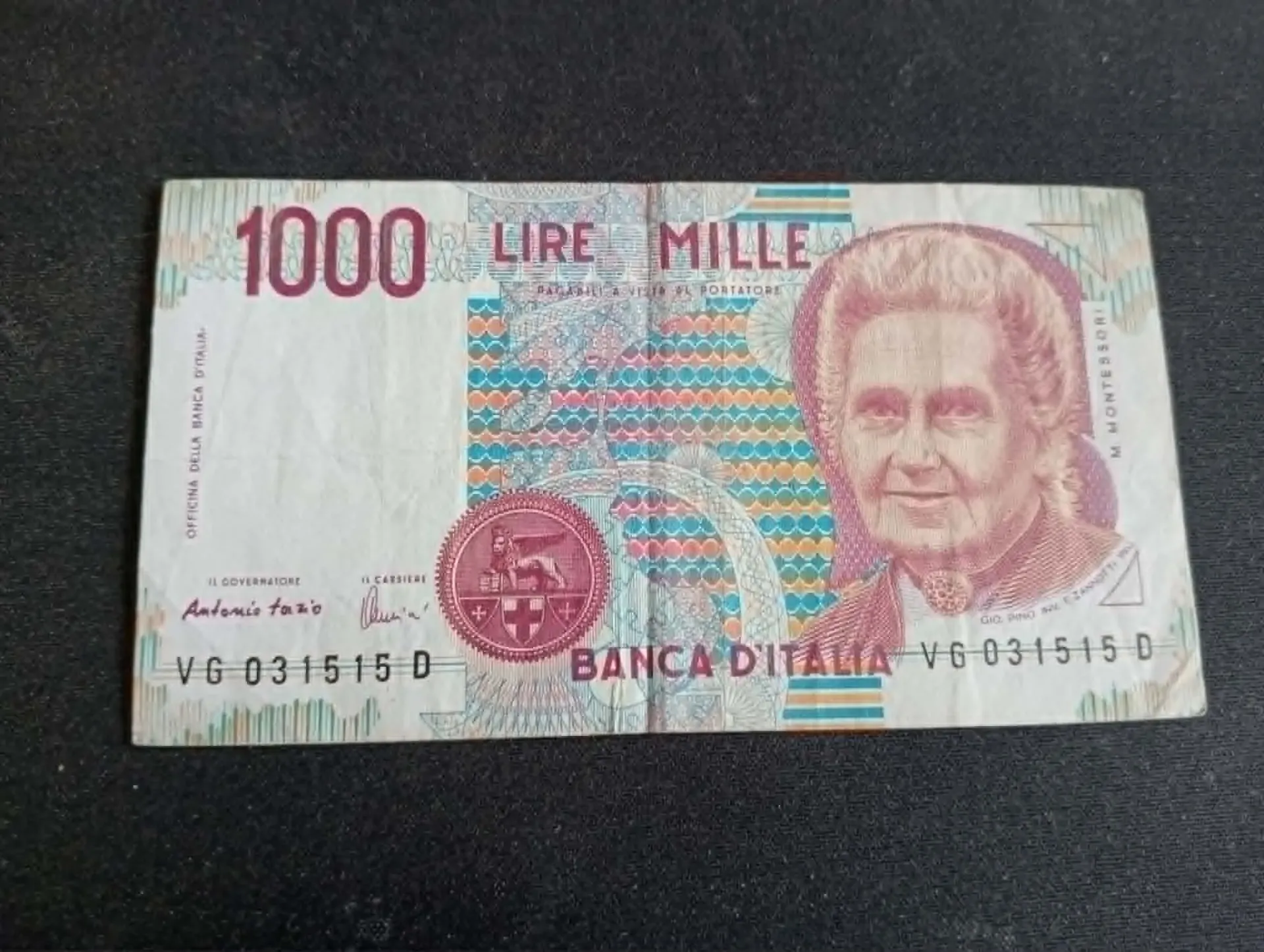 Banconota 1000 Lire – Maria Montessori – Italia – Banca d’Italia