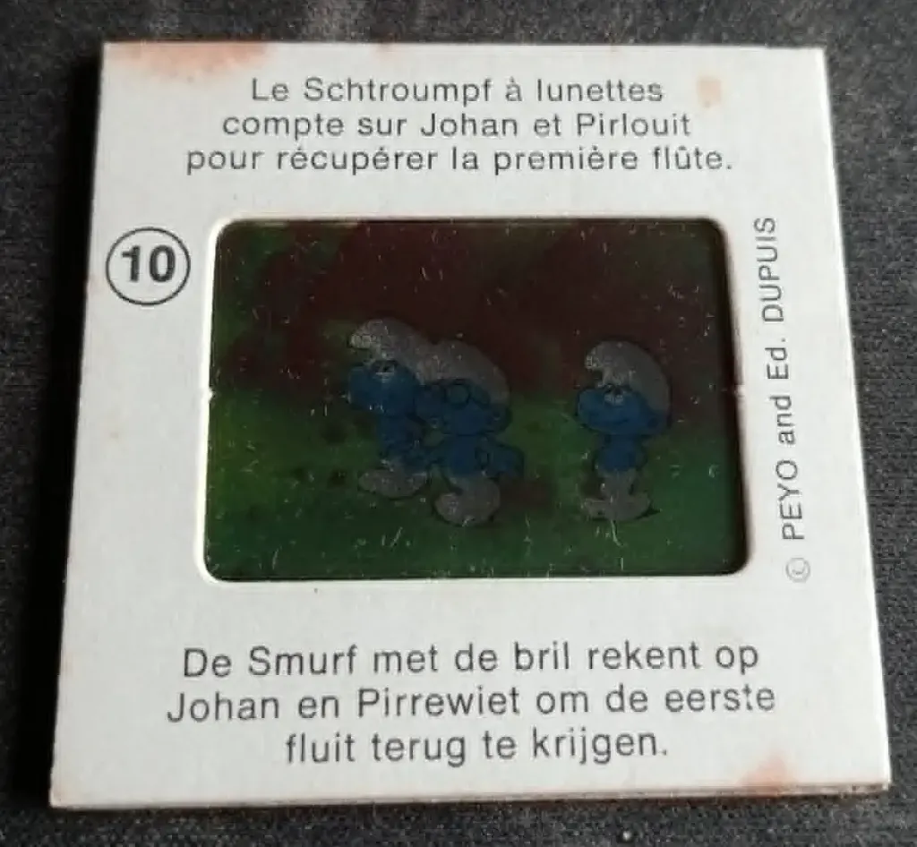 Kriffy slide No. 10 – The Flute with Six Smurfs – Publiart / Perfecta – Belgium 1975