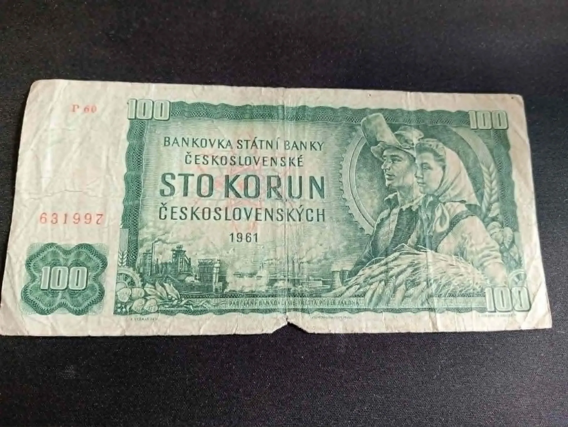 Billet tchécoslovaque 100 korún – République socialiste de Tchécoslovaquie – 1961