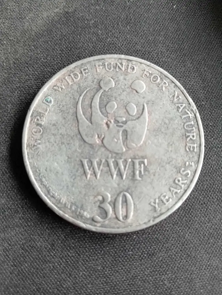 Moeda/medalha comemorativa WWF — Panthera tigris — 30 Years (panda & tigre)