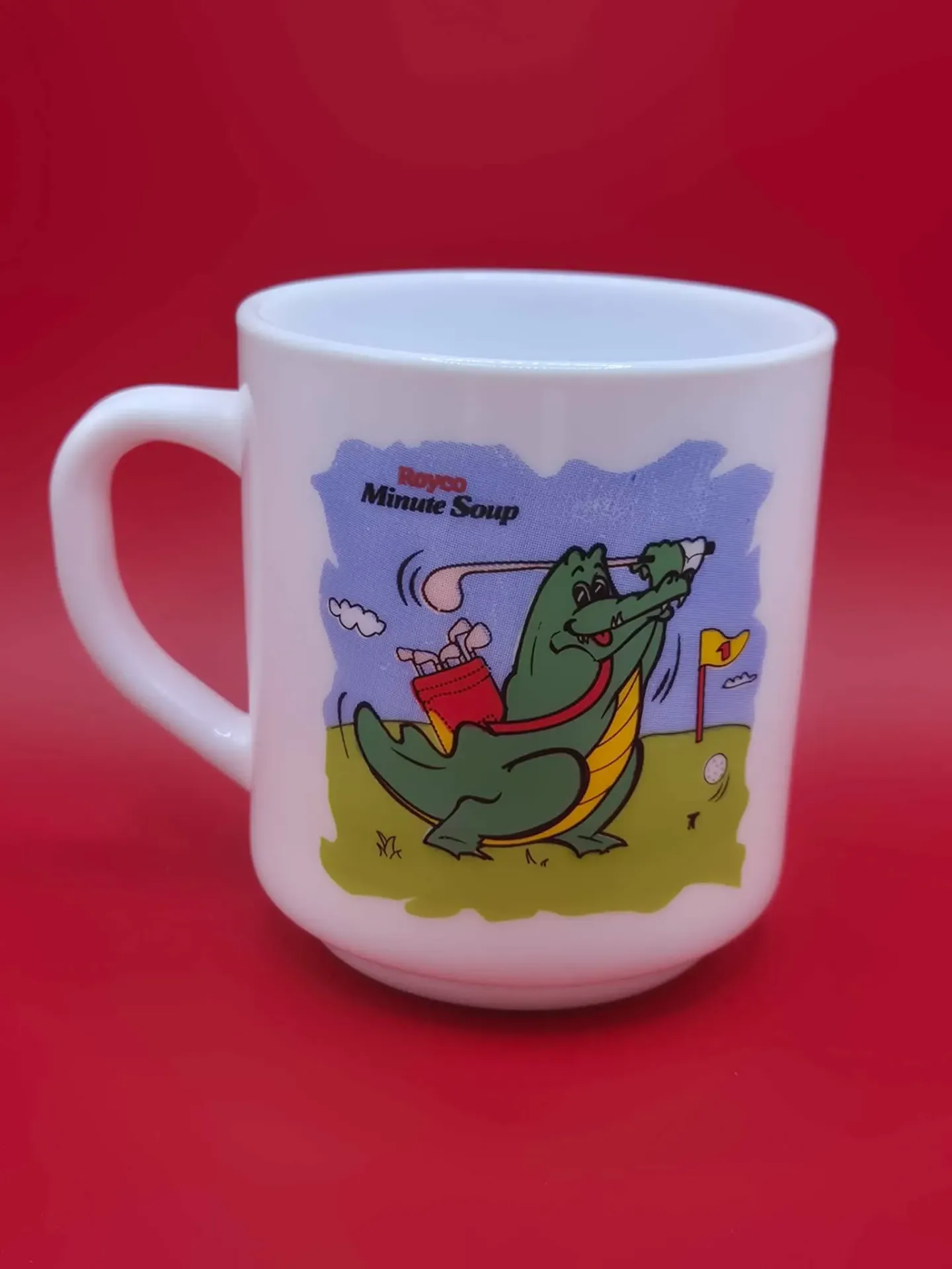 Mug Royco Minute Soup – Crocodiles sportifs – Vintage promotionnel