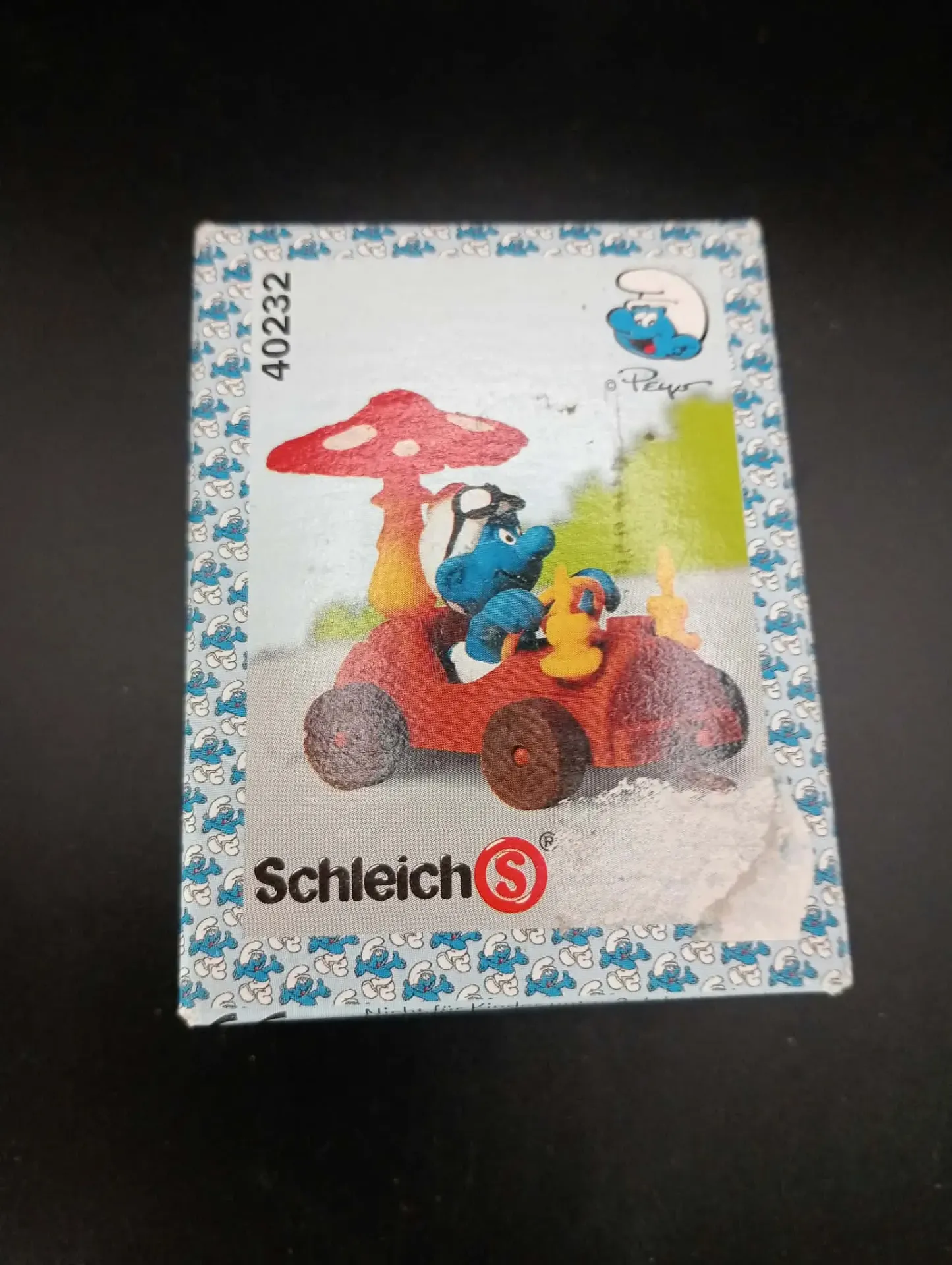 Lege Doos Schleich 40232 Smurf in Paddenstoelauto Peyo