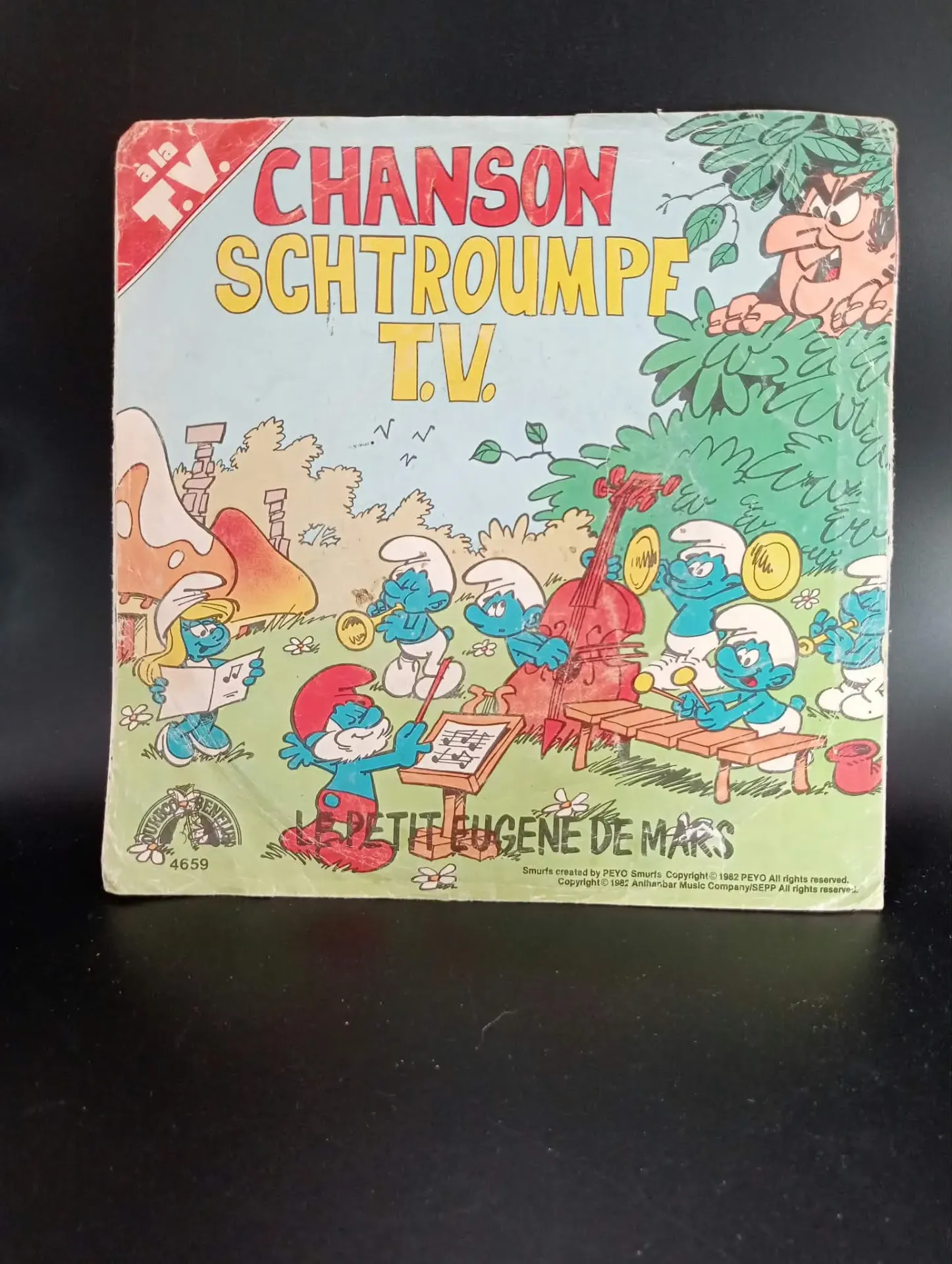 45 Tours Chanson Schtroumpf T.V. Dureco Benelux 4659 de 1982