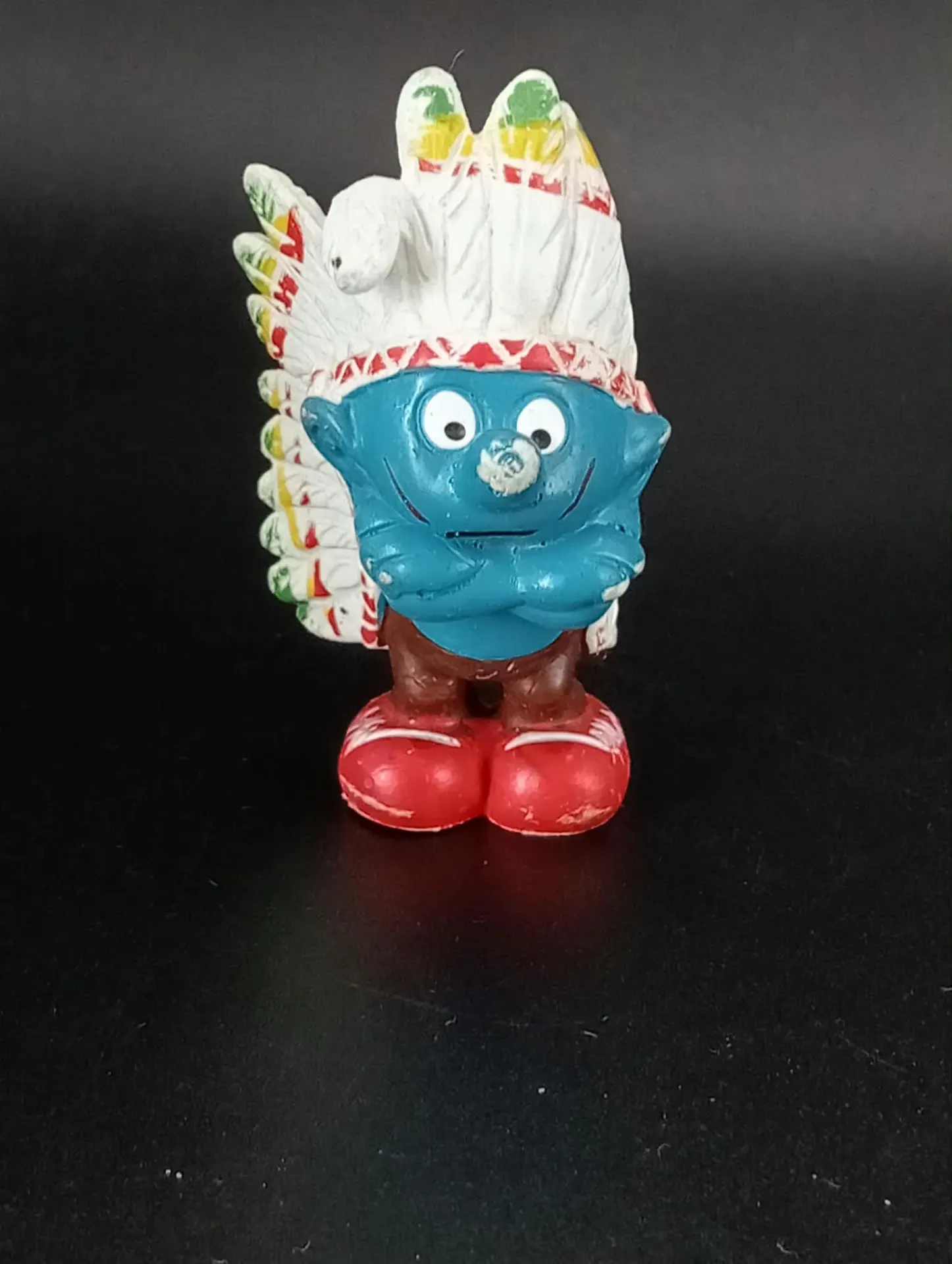 Figurine Schtroumpf Chef Indien Schleich 20144 Peyo 1981 W. Germany