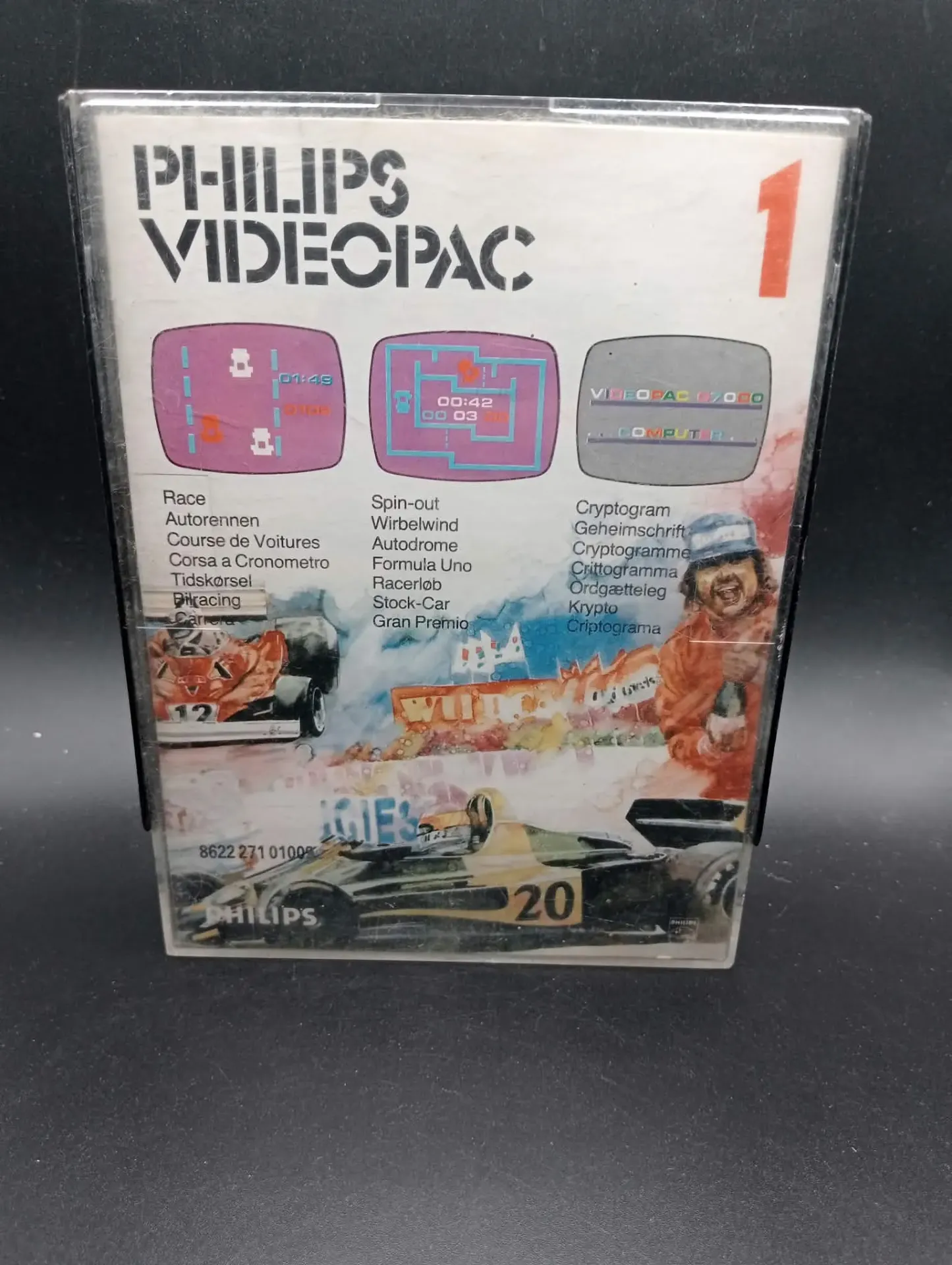 Philips Videopac 1 Race Spin-Out Cryptogram 1980 Completo com Caixa e Manual