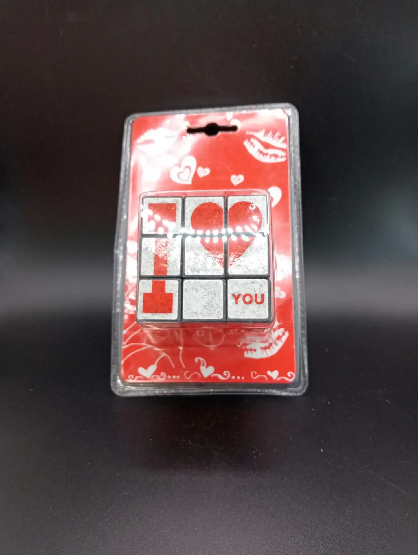 I Love You Puzzlewürfel mit Roten Herzen Neu im Blister