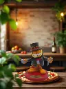 Figura de colecionador Garfield “Abraham Lincoln” – 10 cm – Base vermelha & livreto