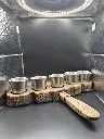 Set de 5 mini-coupes sur plateau en bois artisanal