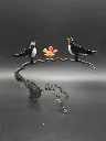 Sculpture d'oiseaux en verre soufflé