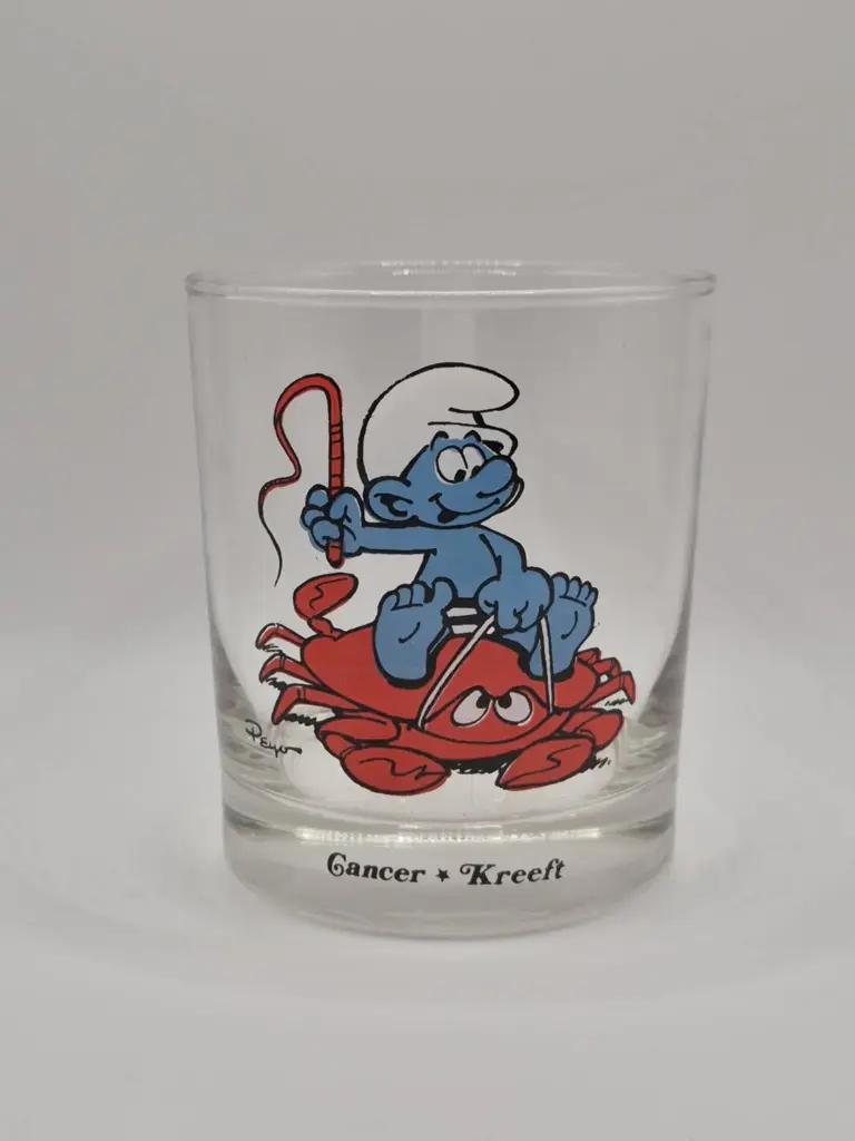 Verre schtroumps - signe astrologique cancer