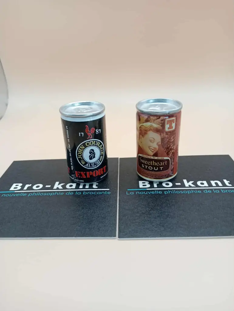 Lot de 2 mini cannettes décoratives – EXPORT & Sweetheart Stout – 5 cm de charme brassé