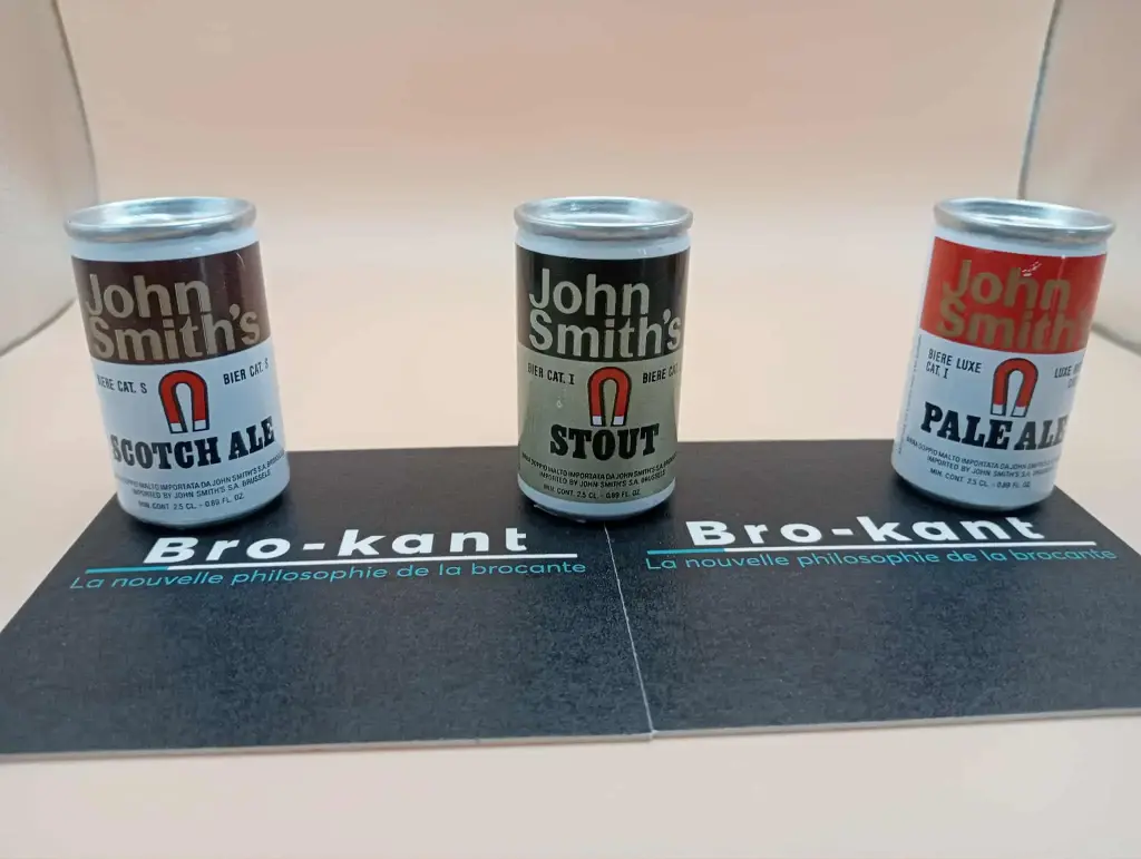 🍻 Lot de 3 mini cannettes décoratives – John Smith’s – Pale Ale, Stout & Scotch Ale