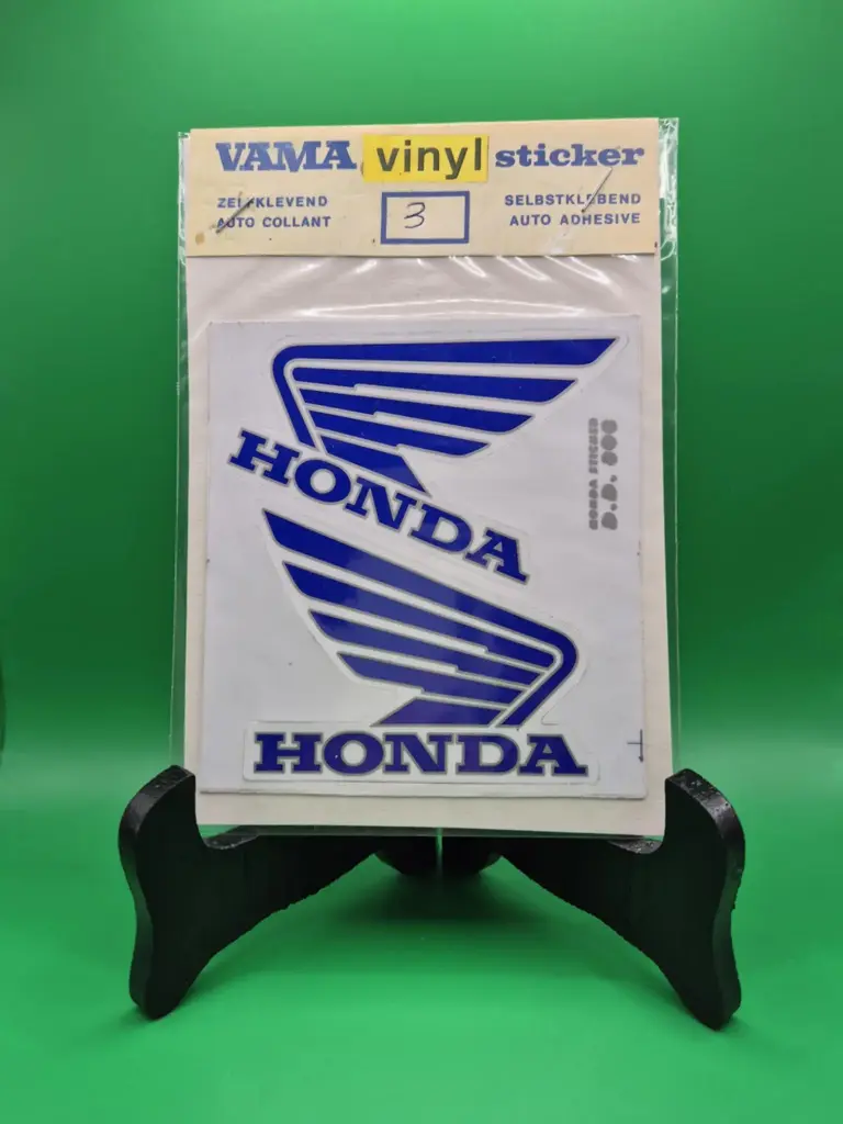 Sticker vintage VAMA – Lot de 2 autocollants Honda Wing (années 70, neufs sous blister)