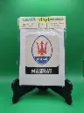 Sticker vintage VAMA – Maserati Trident Logo (années 70, neuf sous blister)