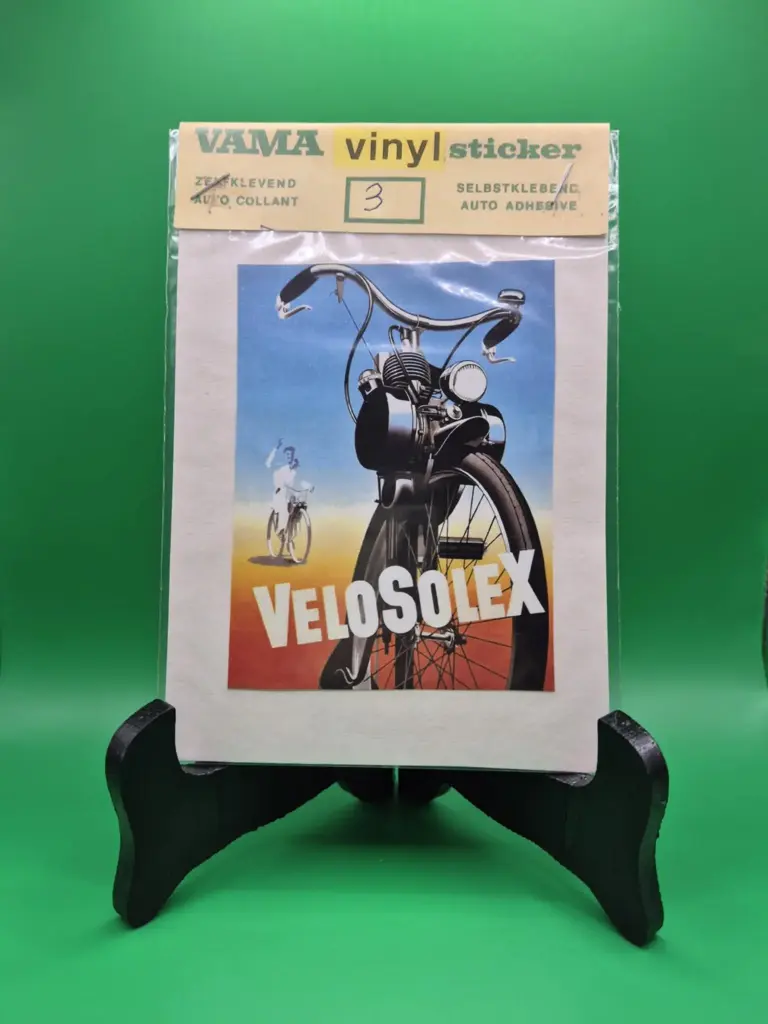 Sticker vintage VAMA – VéloSoleX motorisé (années 70, neuf sous blister)