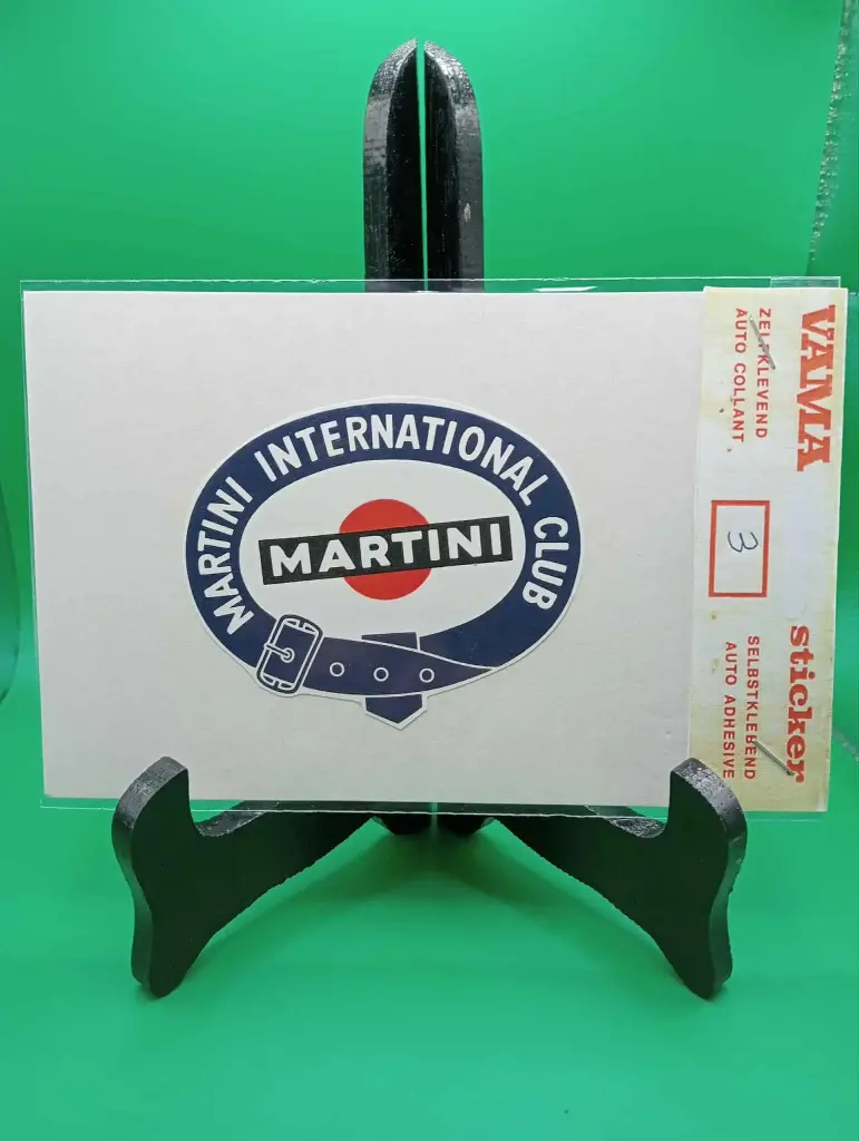 Sticker vintage VAMA – Martini International Club (années 70, neuf sous blister) 