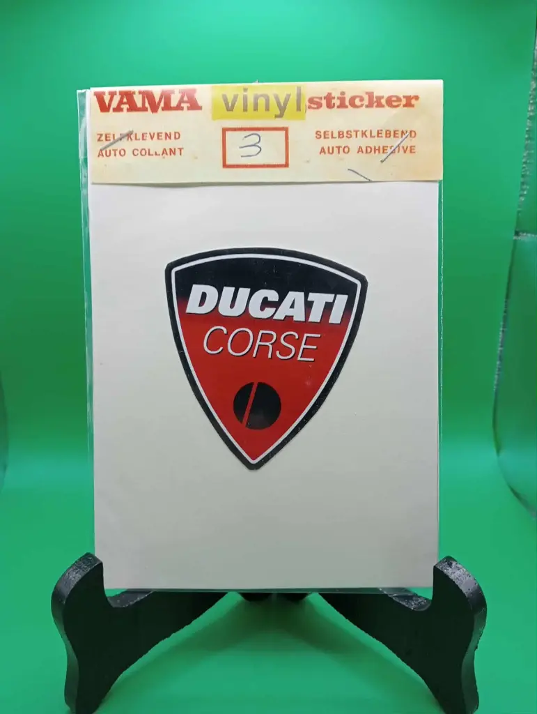 Sticker vintage VAMA – Ducati Corse (années 70, neuf sous blister)