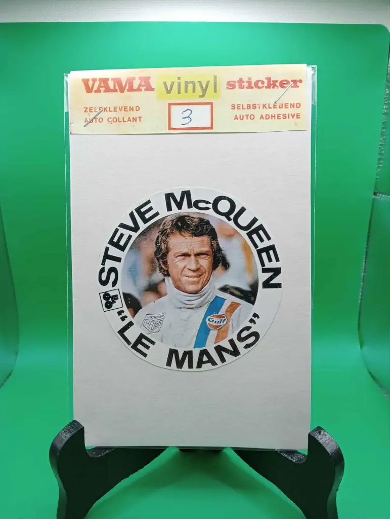 Steve McQueen Le Mans Sticker – Vintage racing movie memorabilia