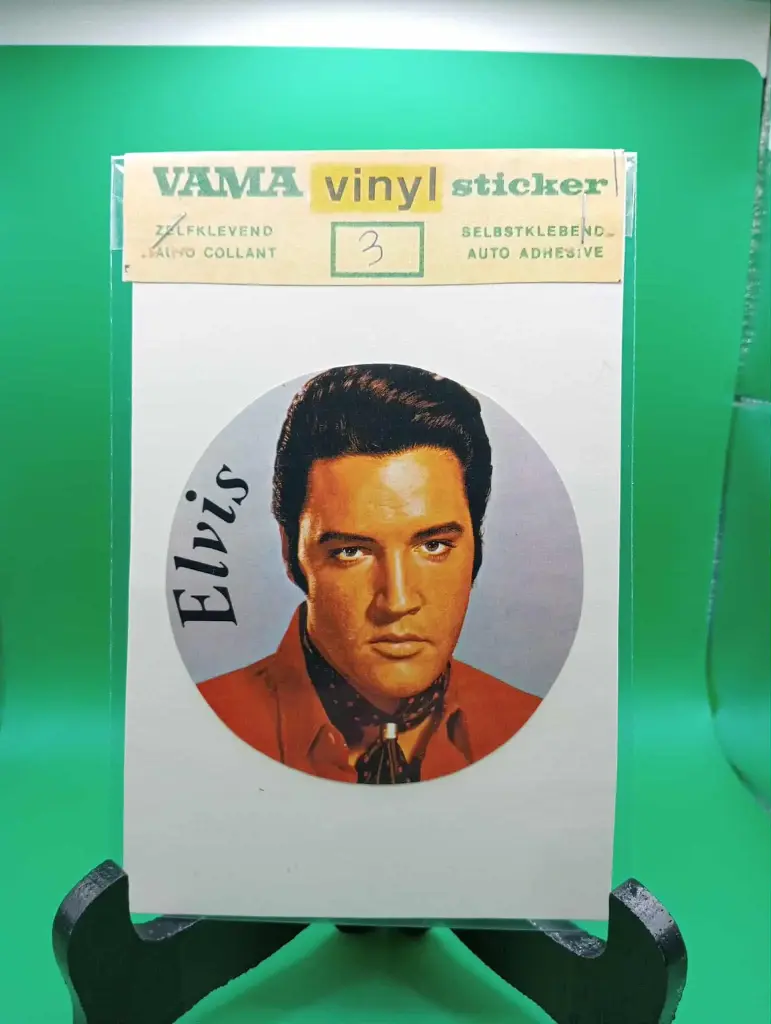 pegatina vintage VAMA Elvis Presley el Rey versión de coleccionista