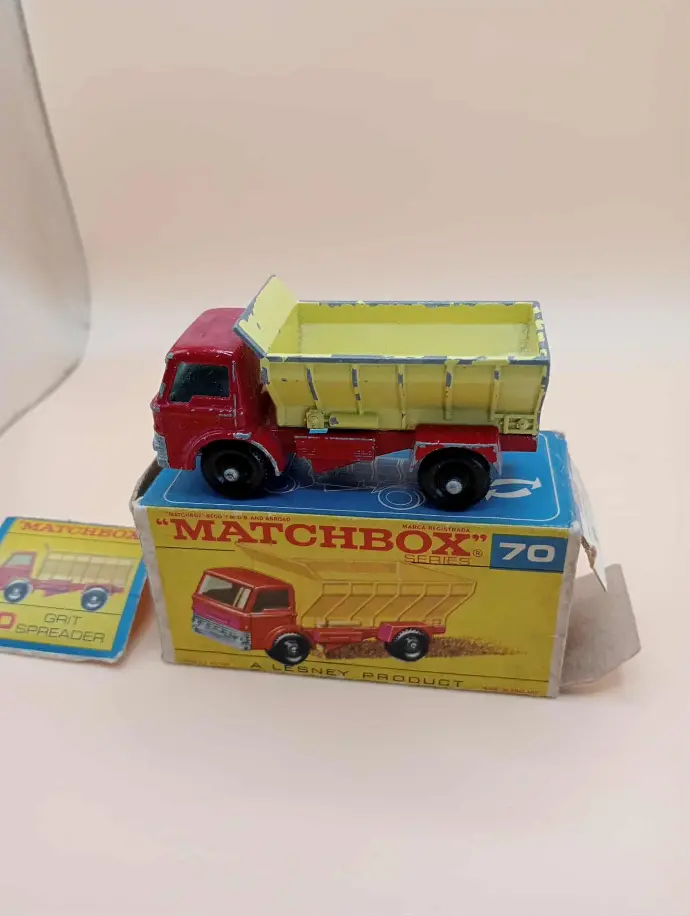 Matchbox Lesney n°70 – Grit Spreader – Camion épandeur vintage avec boîte d’origine – Collector années 60