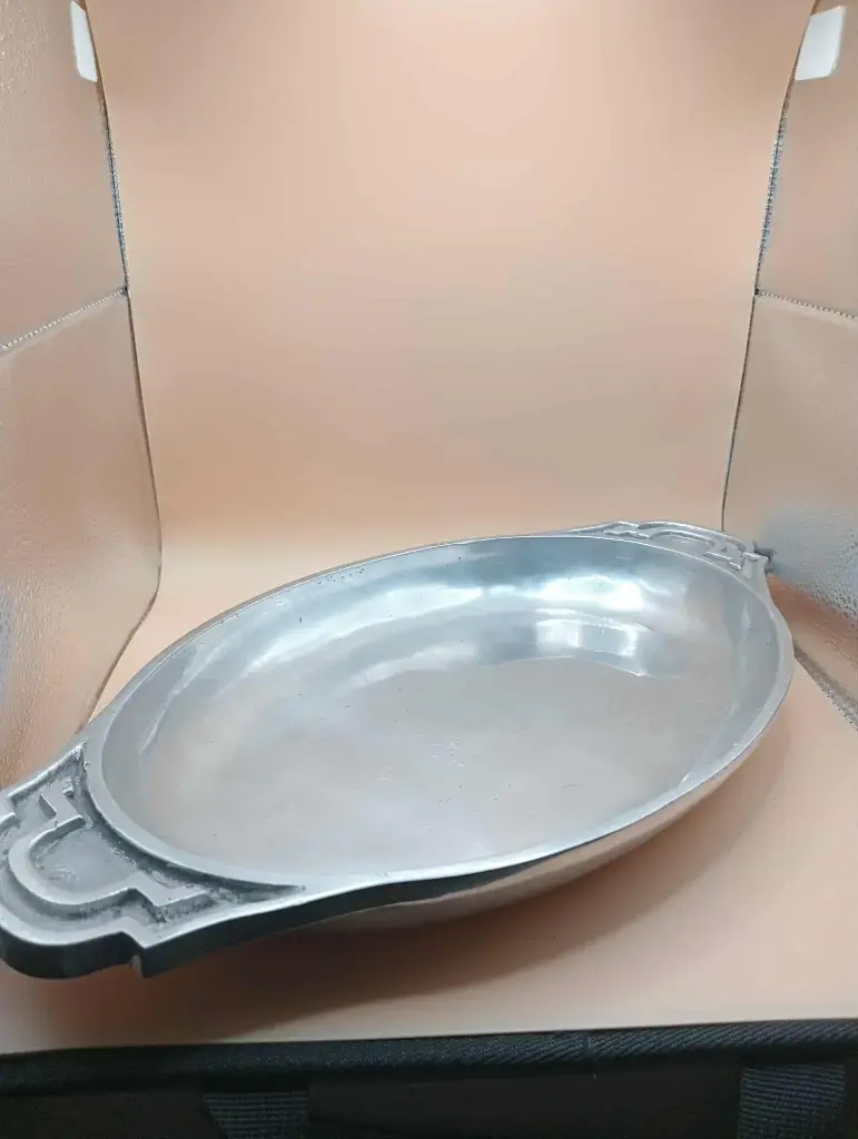 Travessa de serviço vintage em inox 18/10 – Linha Fina / Made in Portugal – anos 70/80
