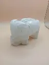 Éléphant sculpté en albâtre-déco vintage porte-bonheur