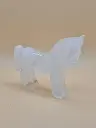 Escultura de cavalo em vidro opaco – 7×10 cm – Fantasma elegante