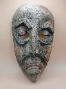 Masque décoratif en bois – style africain – 25 × 14 cm