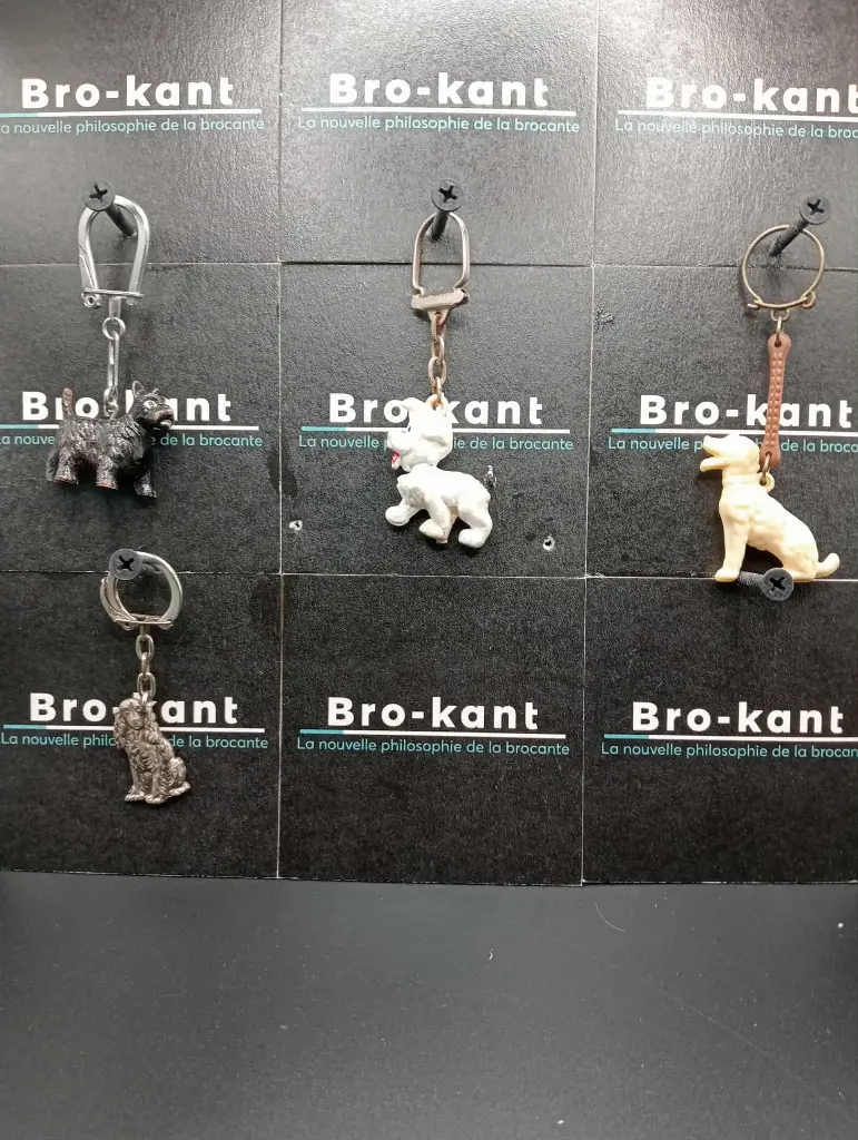 Vintage Hunde‑Schlüsselanhänger – 4er Set