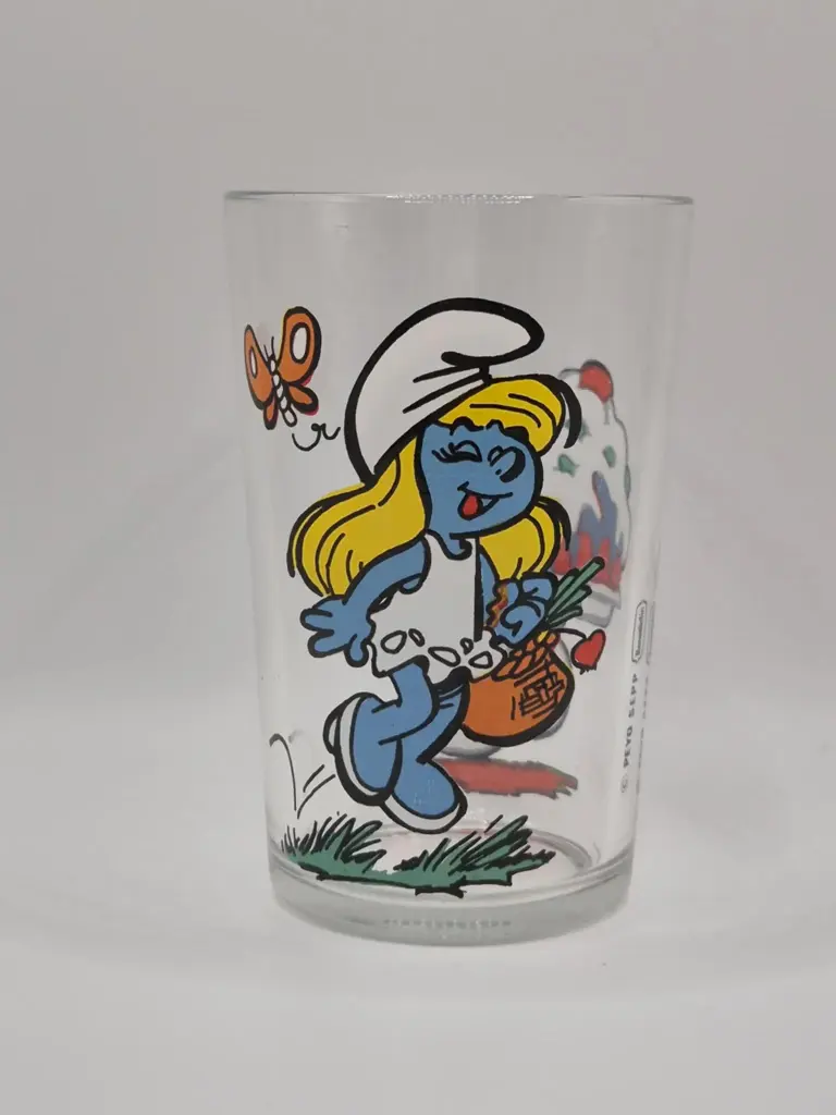 Verre schtroumpfs Bénédictin - schtroumpfette et schtroumpf gourmand