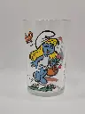 Verre schtroumpfs Bénédictin - schtroumpfette et schtroumpf gourmand