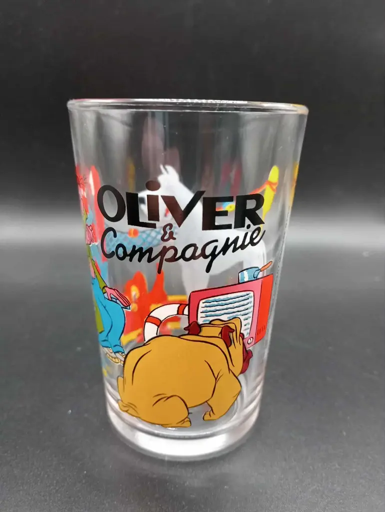 Verre collector Disney – Oliver & Compagnie – Années 80–90