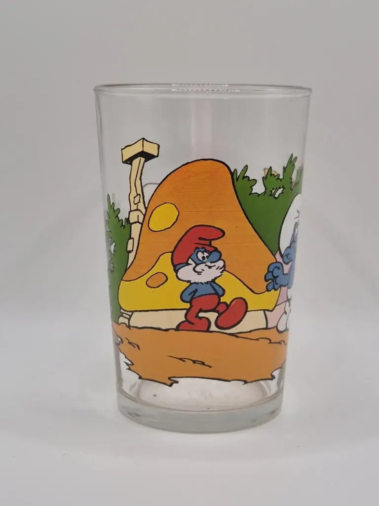 Verre schtroumpfs Bénédictin - village des schtroumpfs